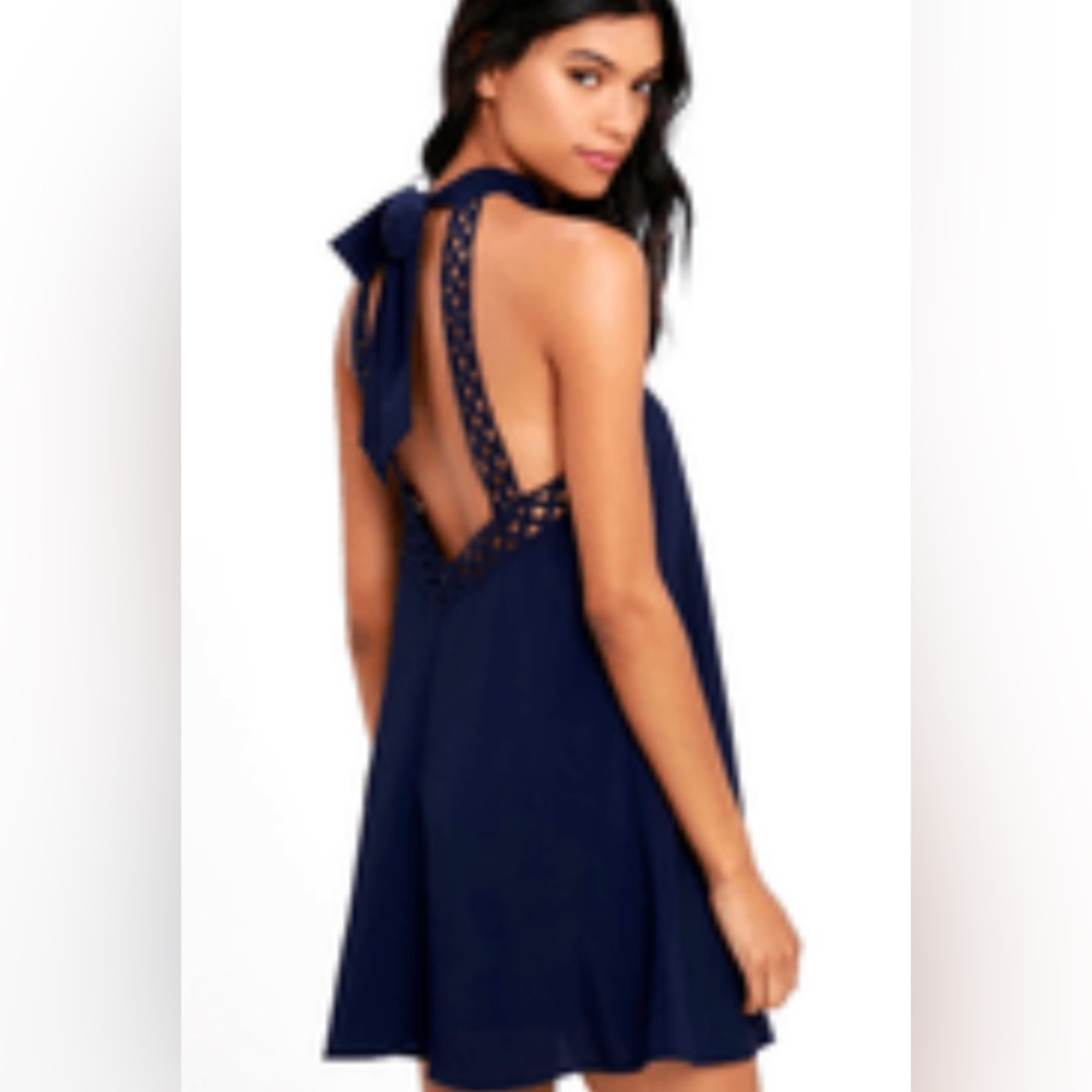 Navy Halter Dress Lulu’s
